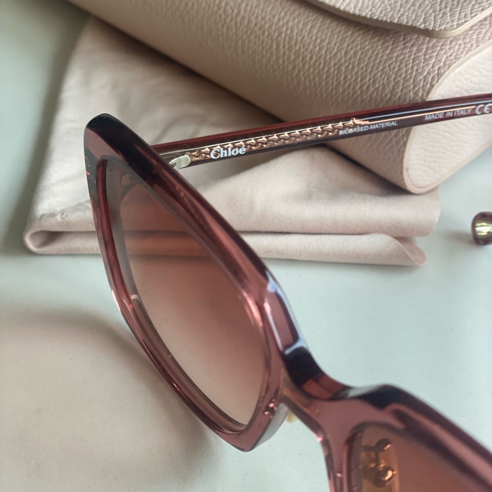 Chloe Pink Sunglasses with Ombré Lens - Picture 2 of 8